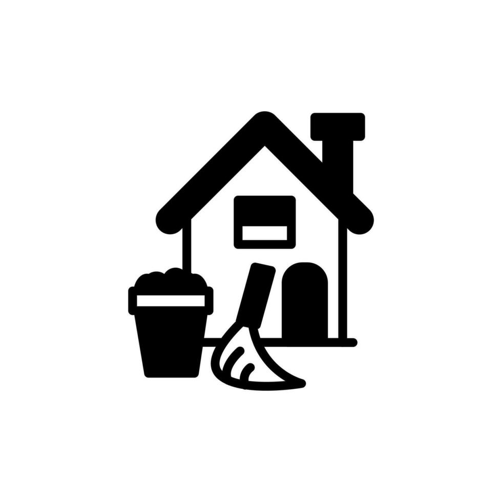 casa limpieza icono en vector. ilustración vector