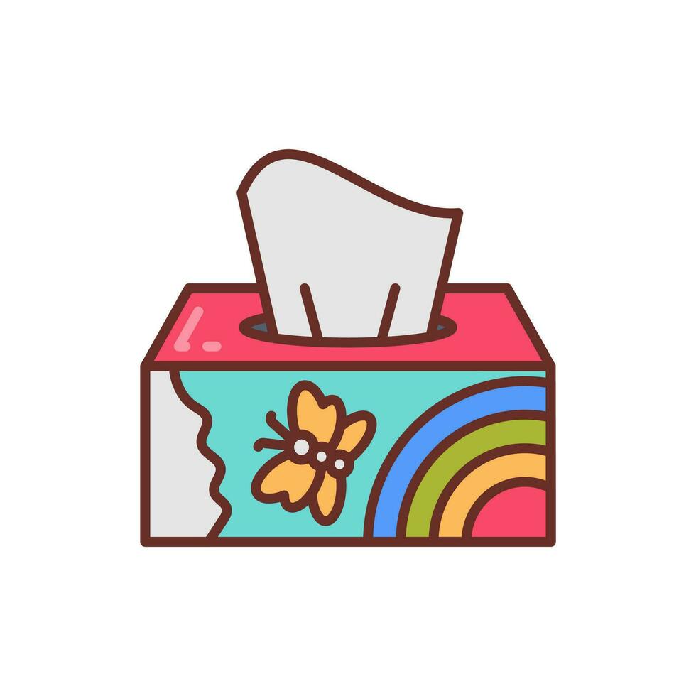 pañuelo de papel caja icono en vector. ilustración vector