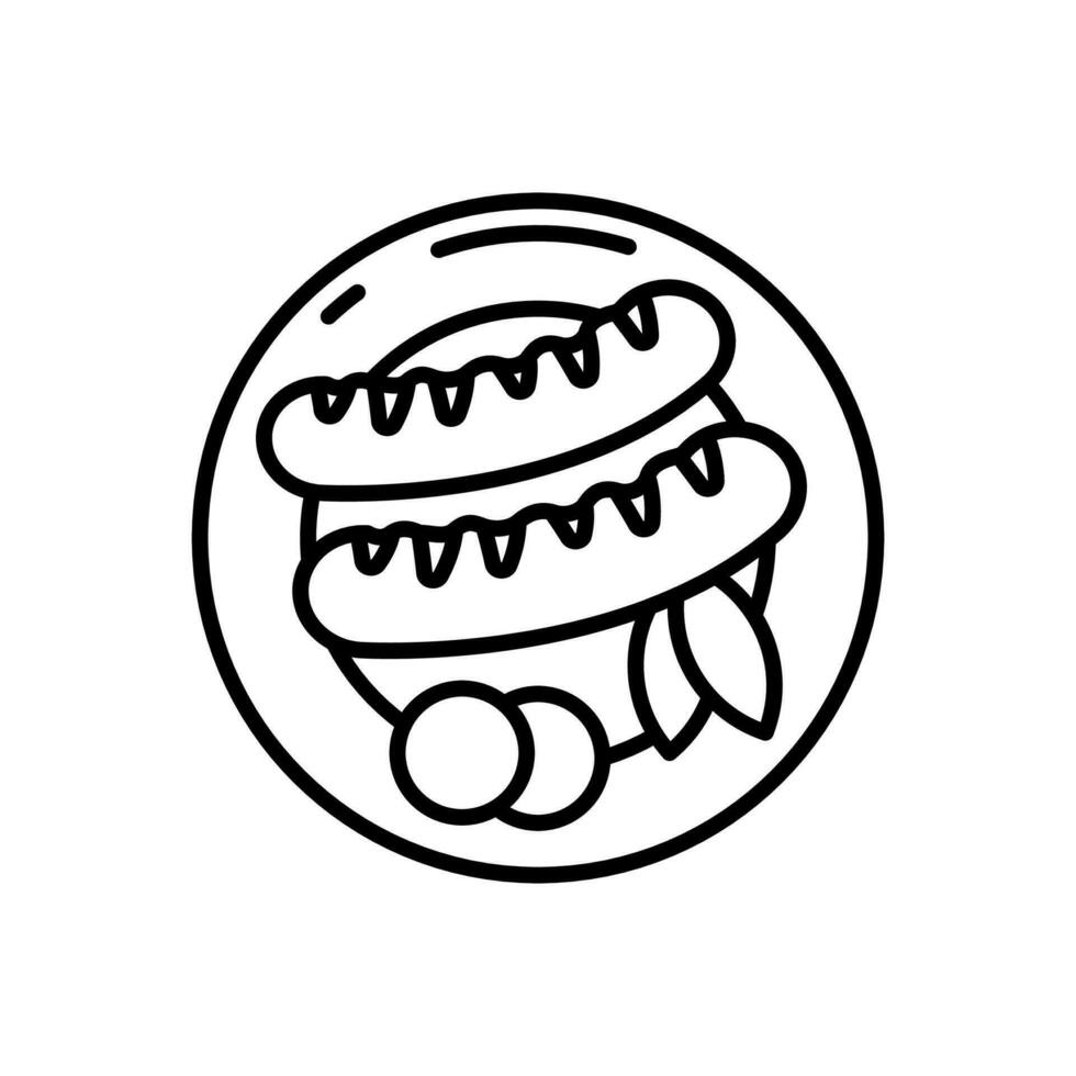 salchichas icono en vector. ilustración vector