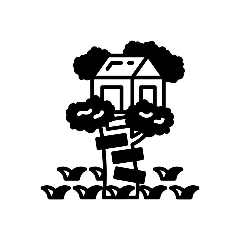 árbol casa icono en vector. ilustración vector