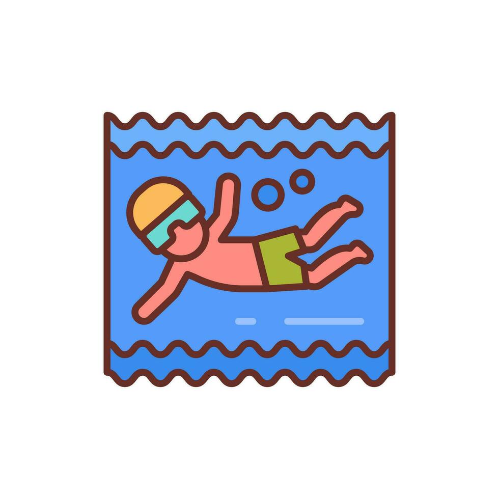 Swimming icon in vector. Illustration vector