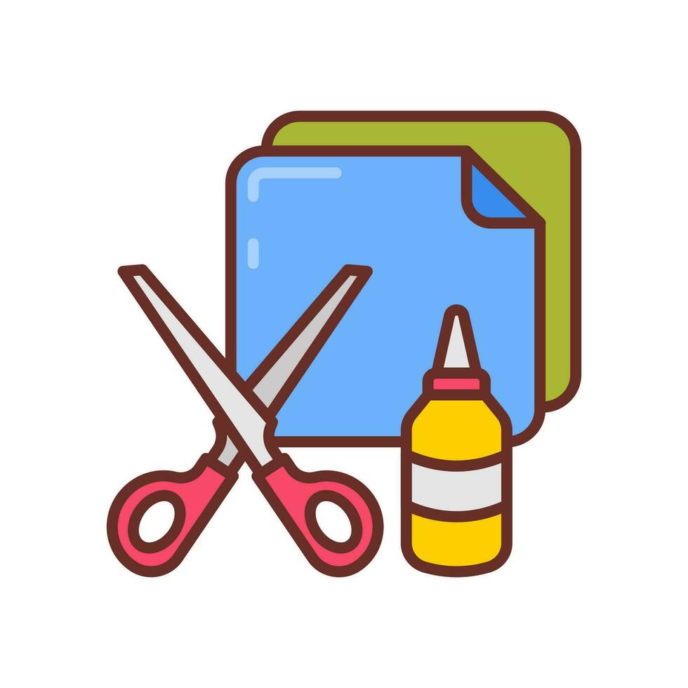 Paper Craft icon in vector. Illustration vector
