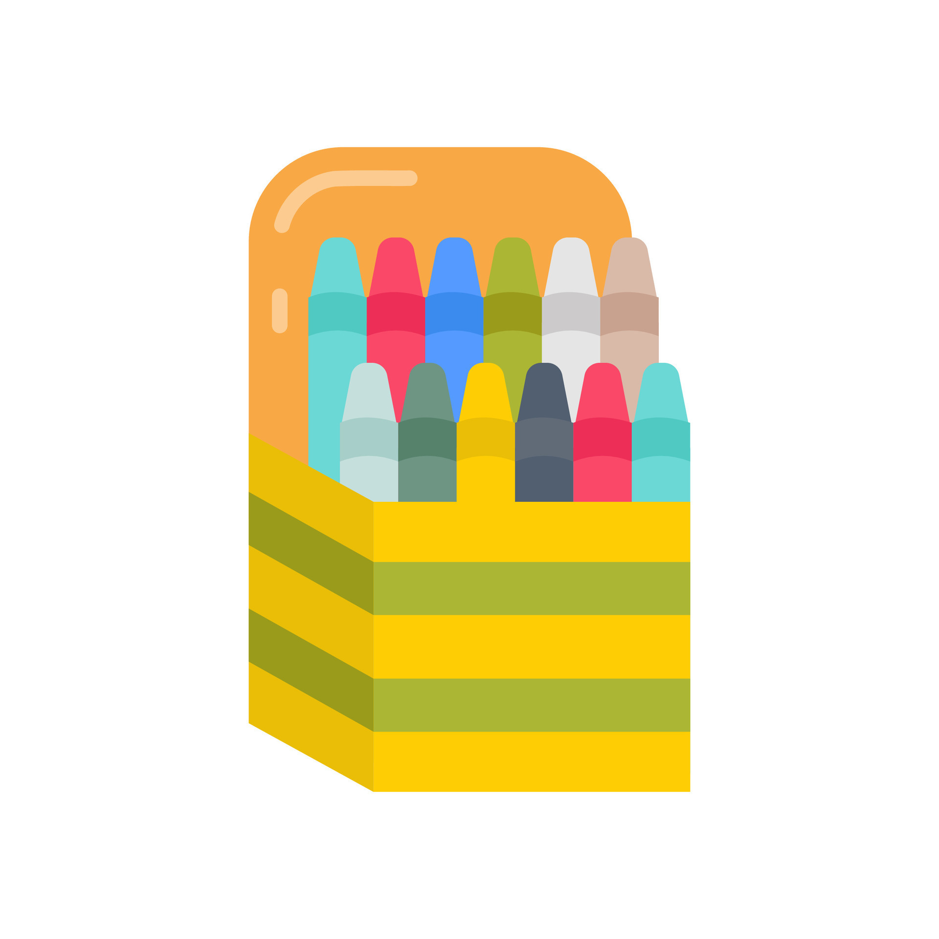 Crayon box icon in vector. Illustration 27538785 Vector Art at Vecteezy