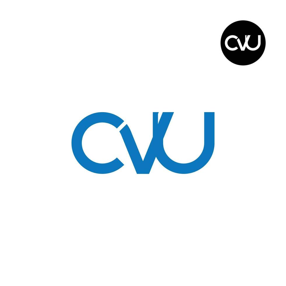 letra CVU monograma logo diseño vector