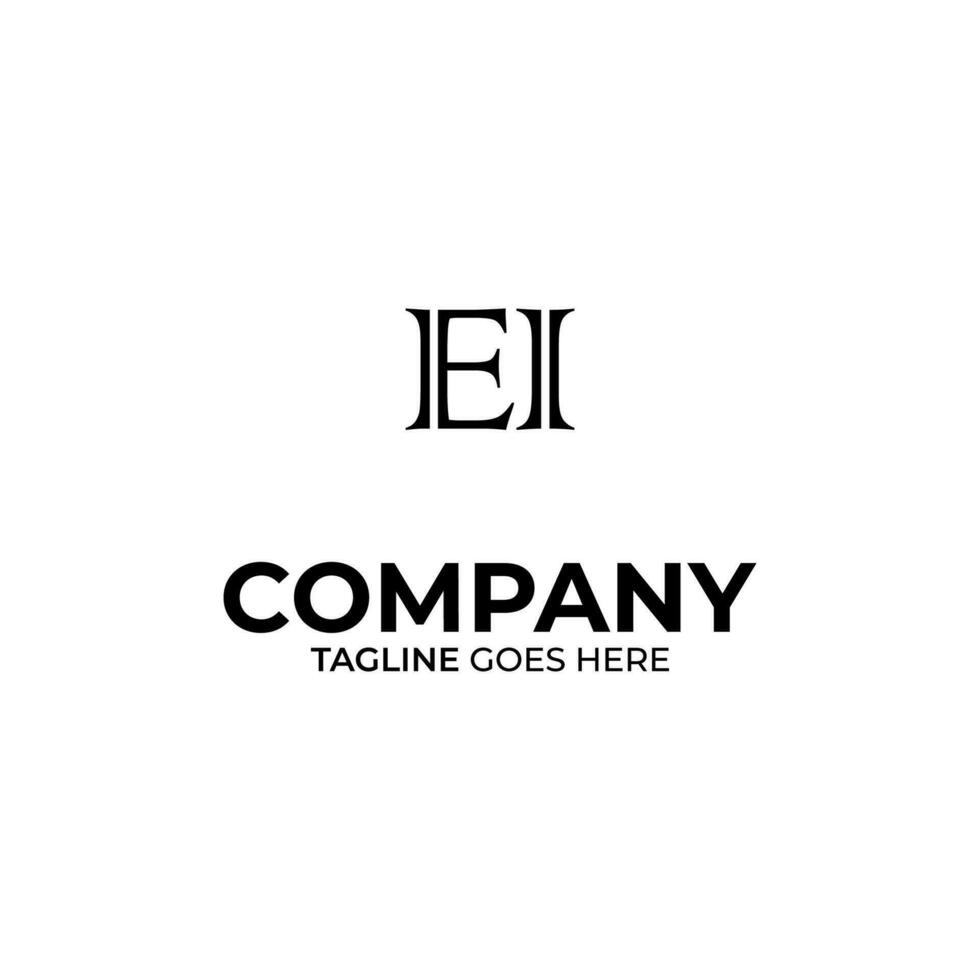 EI Letter Logo Design vector