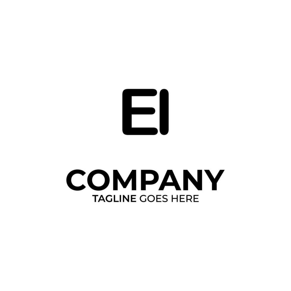 ei letra logo diseño vector