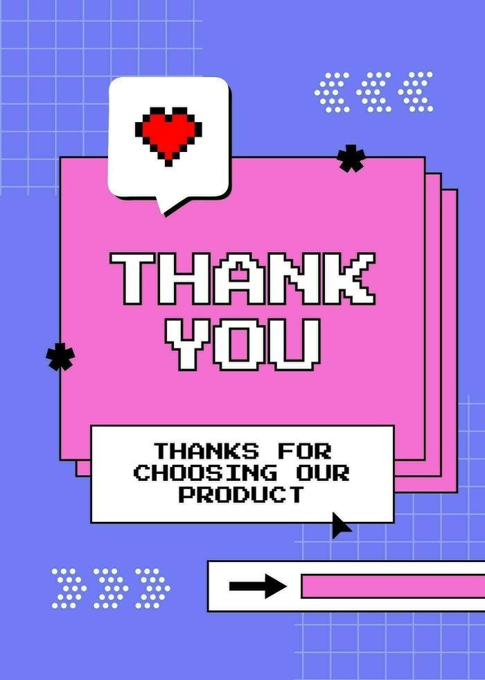 blue pink retro vaporwave greeting card template