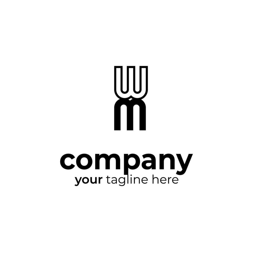 WM Letter Logo Design vector