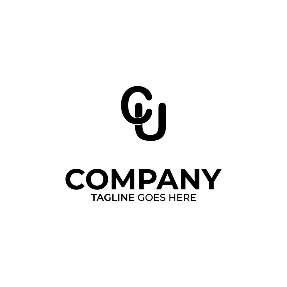 CU Letter Logo Design vector