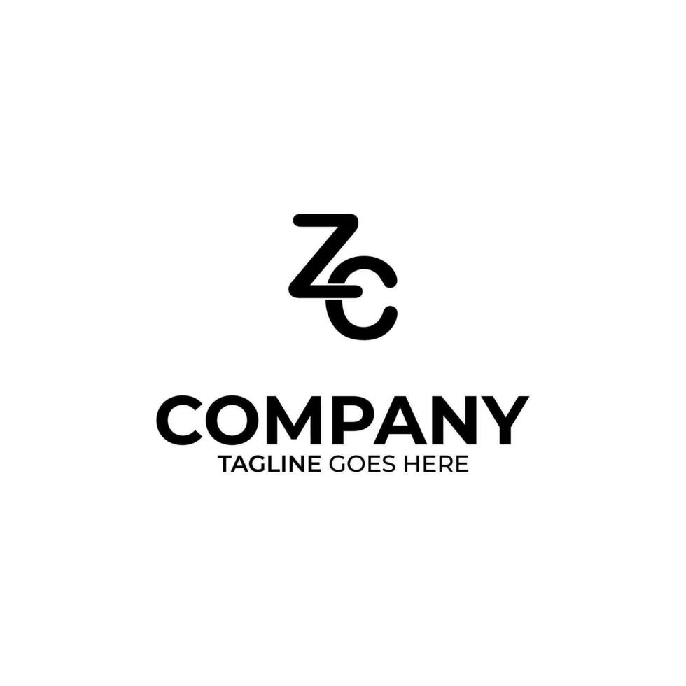 cz letra logo diseño vector
