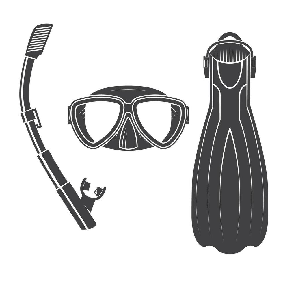 Scuba diving gear. vector