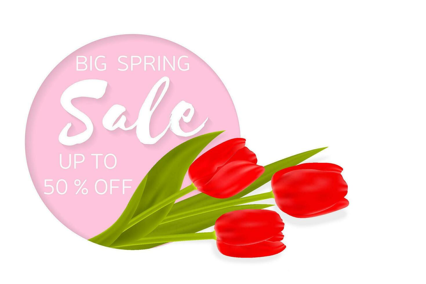 Big Spring sale background with beautiful flowers. vector
