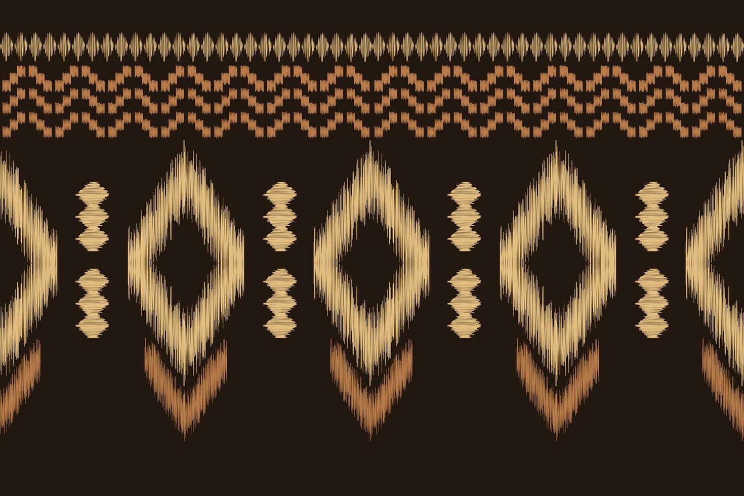 Ethnic Ikat fabric pattern geometric style.African Ikat embroidery brown Ethnic oriental pattern brown background. Abstract,vector,illustration.Texture,wallpaper,frame,decoration,carpet,motif. vector