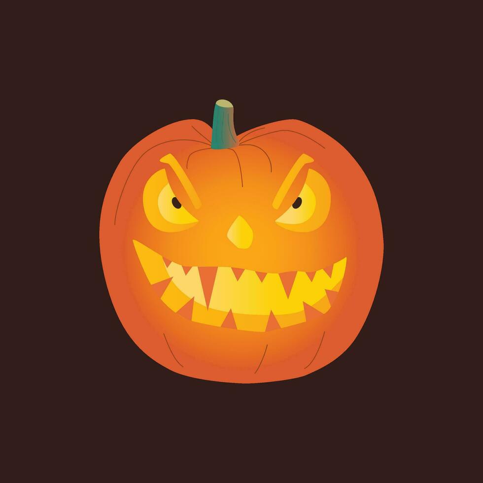 Halloween pumpkins, autumn holiday. A pumpkin with a carved smile. vector