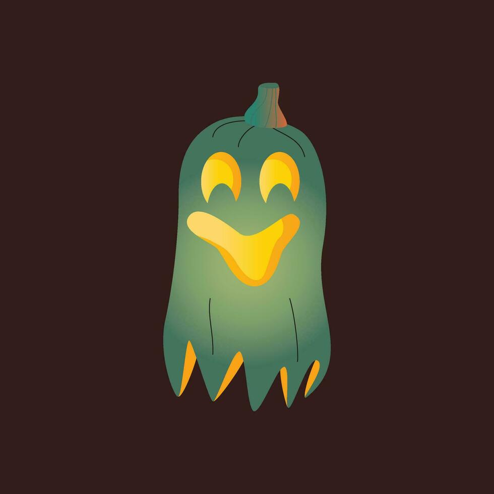 Halloween pumpkins, autumn holiday. A pumpkin with a carved smile. Ghost pumpkin. vector