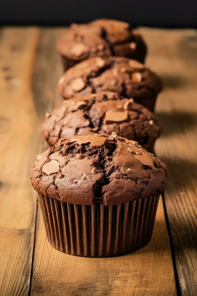 chocolate muffins AI Generated photo
