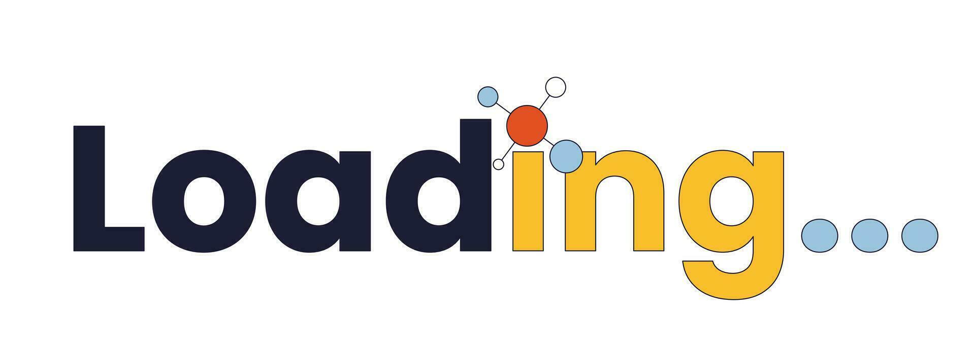 Chemical compound loading text. Molecule. Web loader ui flat design. Progress bar. Graphical user interface. Cartoon vector illustration on white background
