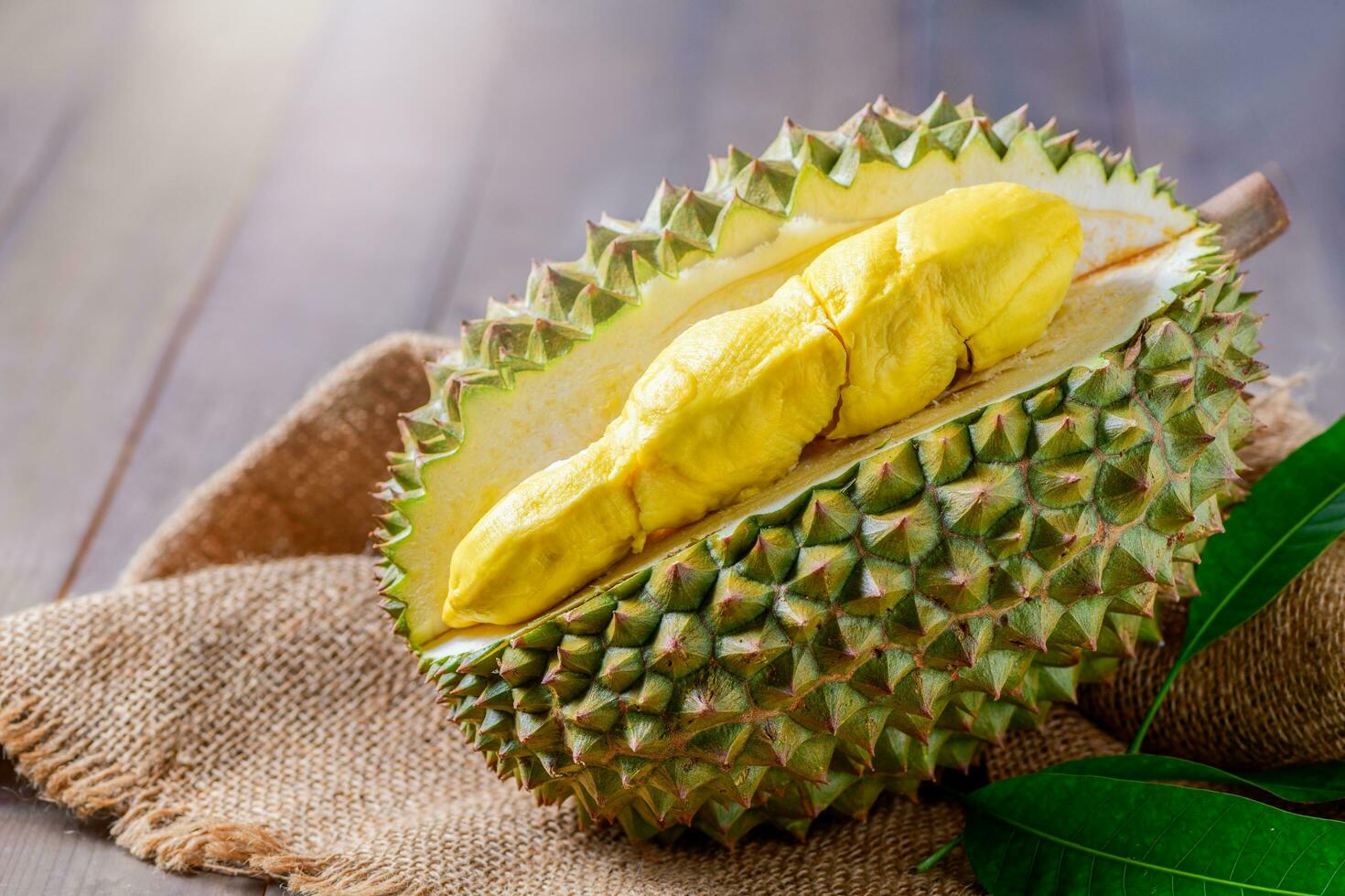 Chani Kai Durian or Durio zibthinus murray on sack photo