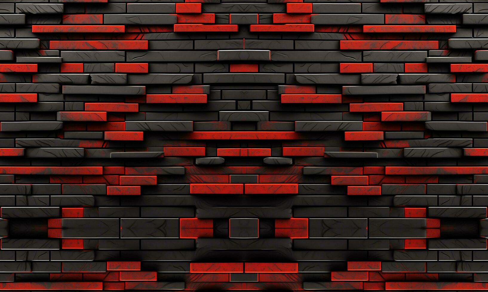 The red and black brick themed wallpapers are generated with the help of artificial intelligence. suitable for computer or wall background images photo