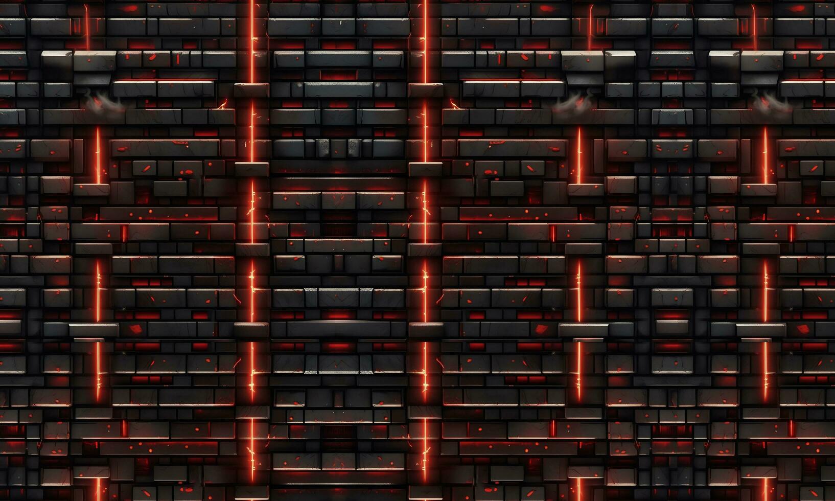 The red and black brick themed wallpapers are generated with the help of artificial intelligence. suitable for computer or wall background images photo