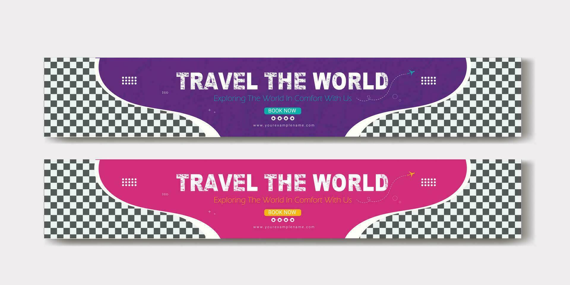 Travel and tourism agency social media banner design template vector