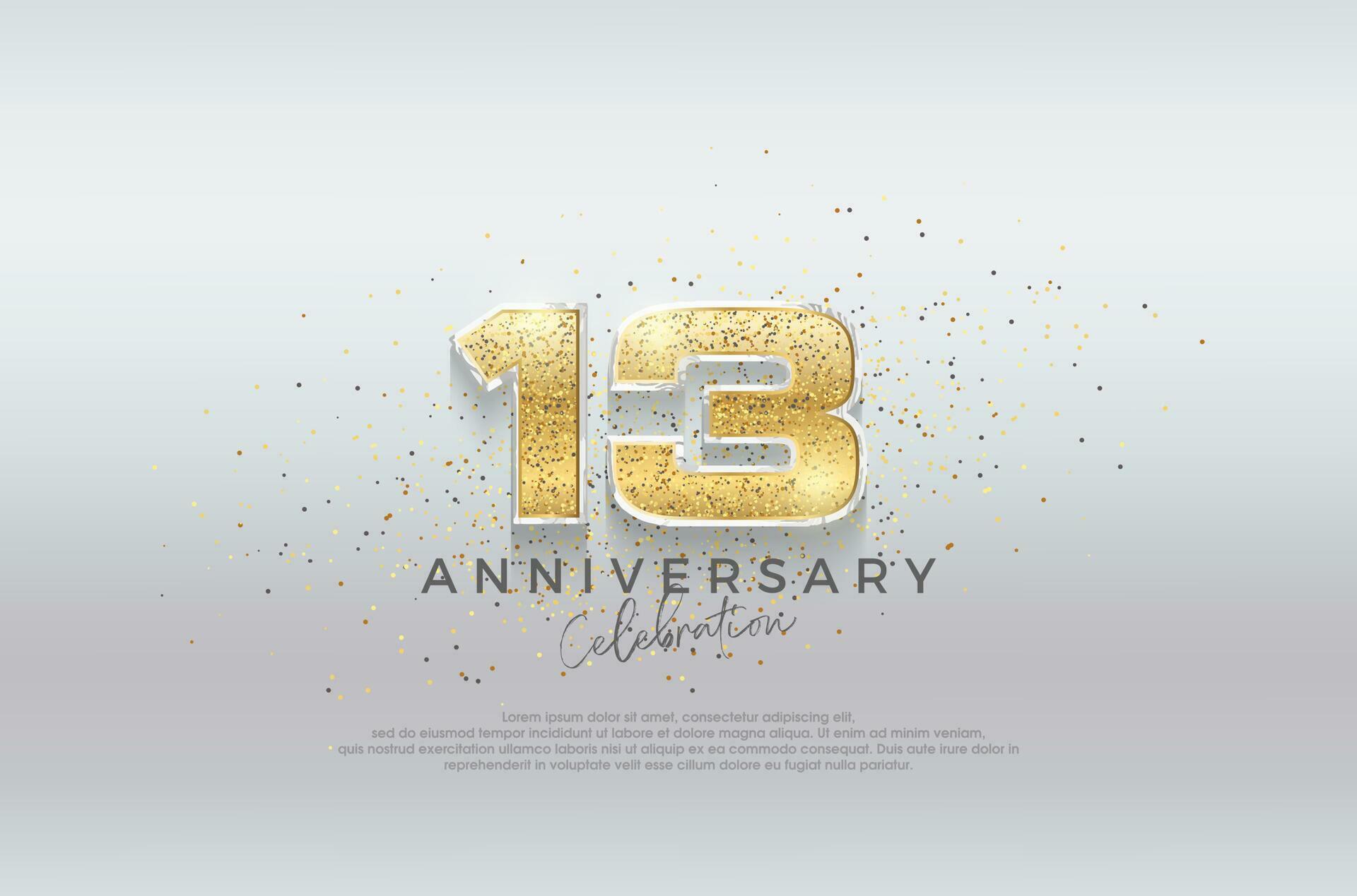 retro 13 glitter gold