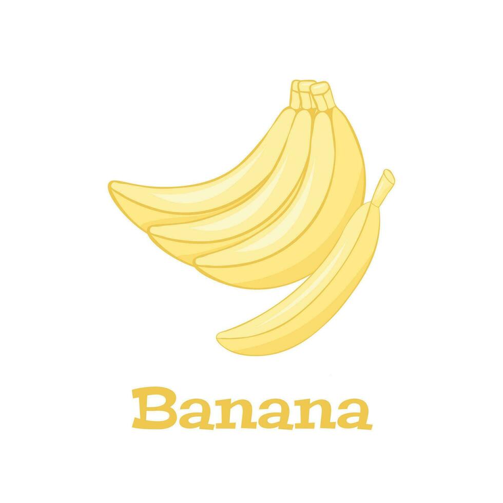 Banana vector illustration isolated on a white background.