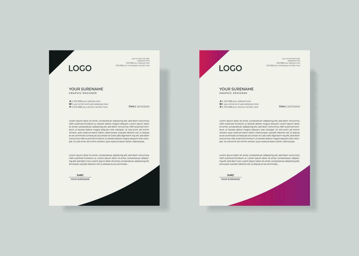 letterhead letterhead template letterhead design vector creative Professional modern school hospital medical new simple corporate letterhead template design..