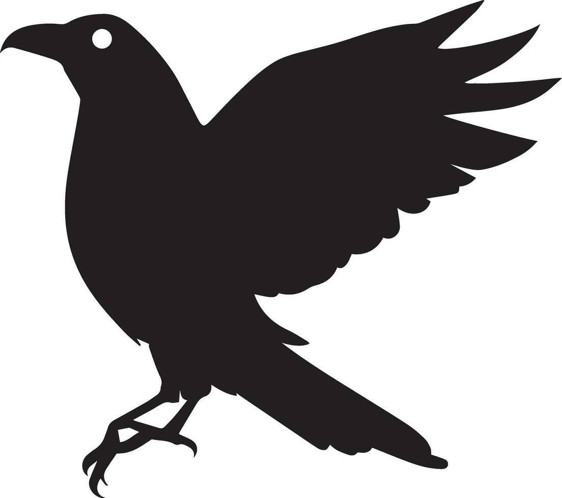 Crow vector silhouette illustration black color