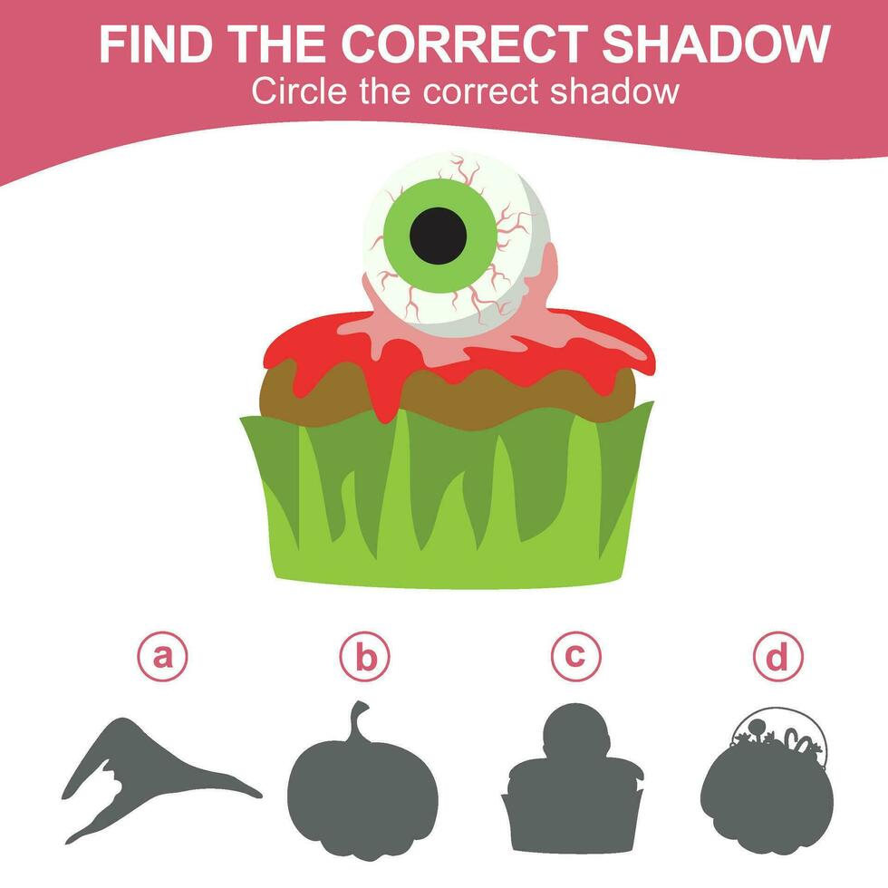 Find the correct shadow. Match the image with the shadow. Worksheet for kid. Educational printable worksheet vector