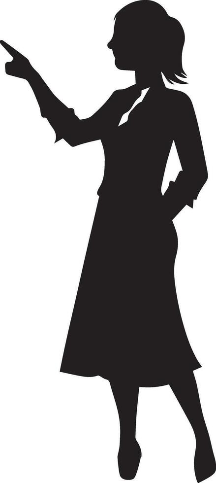 Female teacher vector silhouette illustration