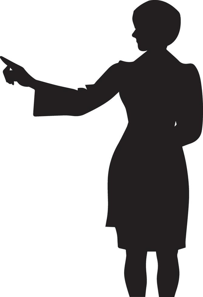 Female teacher vector silhouette illustration