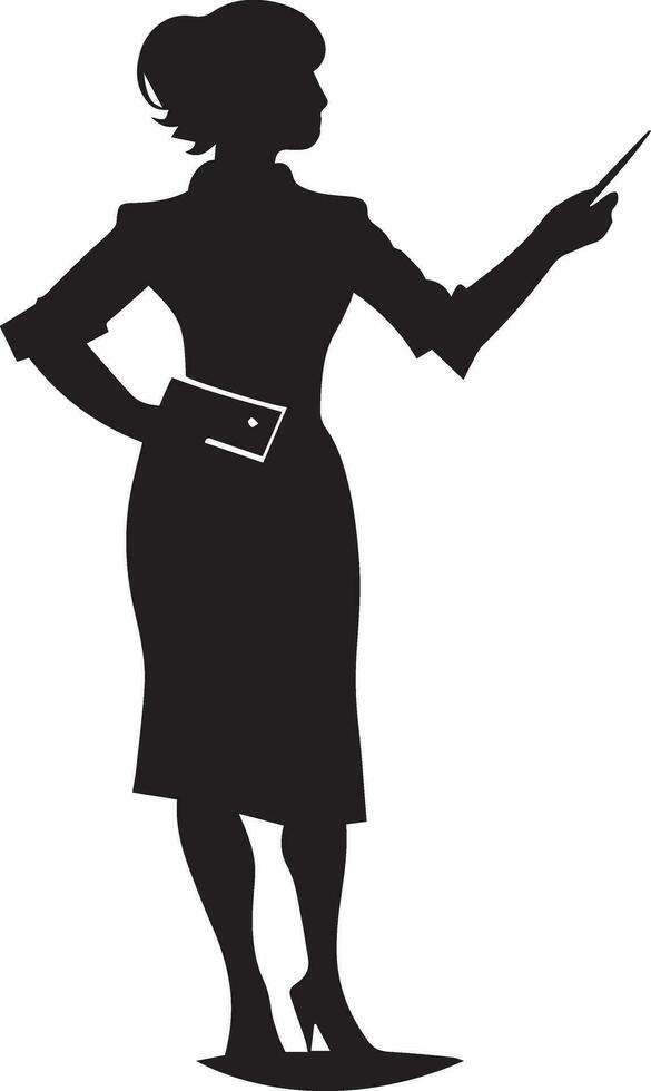 Female teacher vector silhouette illustration