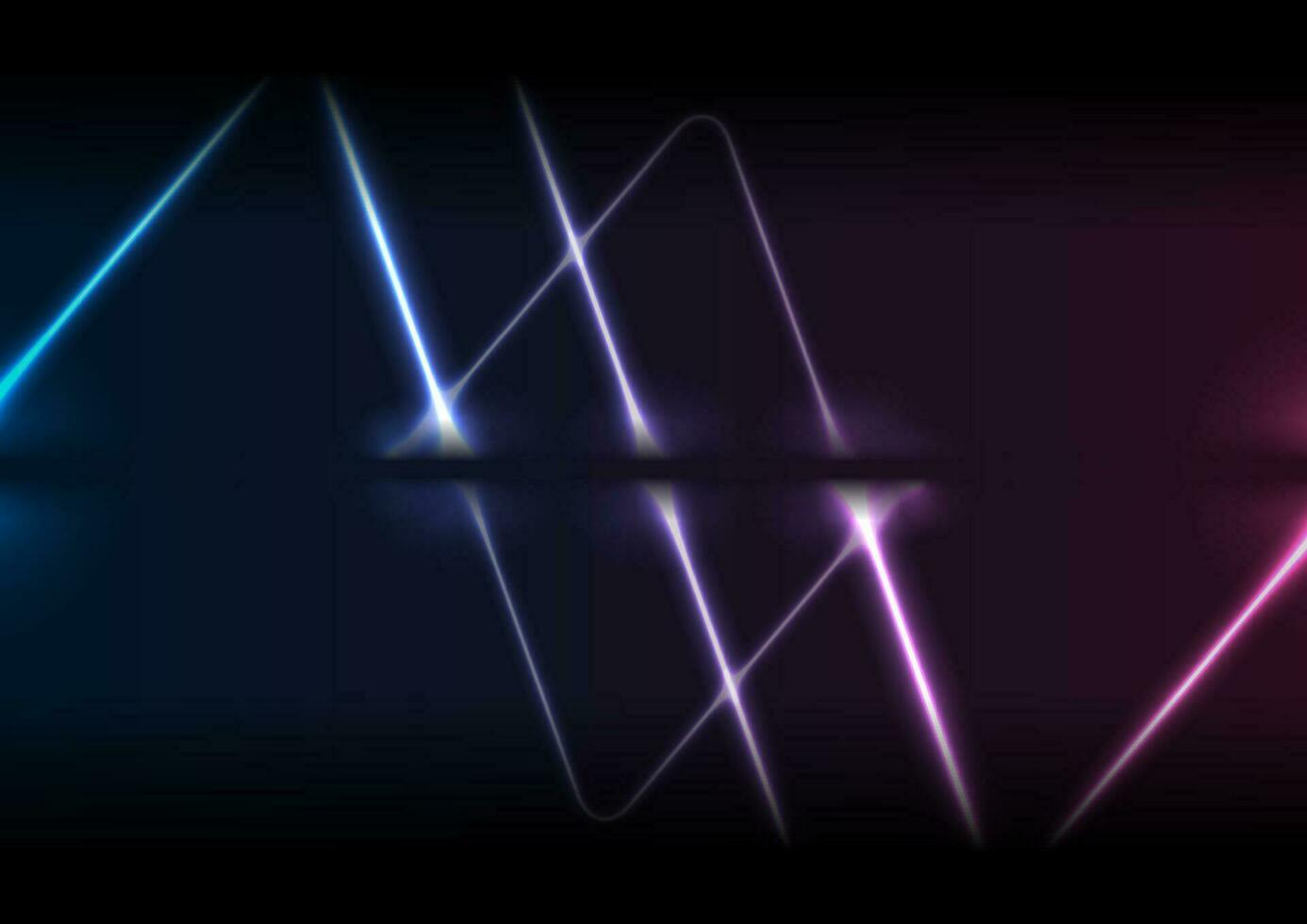 Blue purple neon laser shapes technology retro background vector