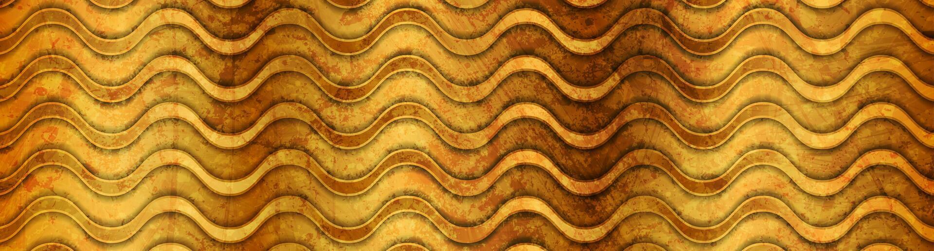 Golden and bronze luxury abstract waves grunge background vector