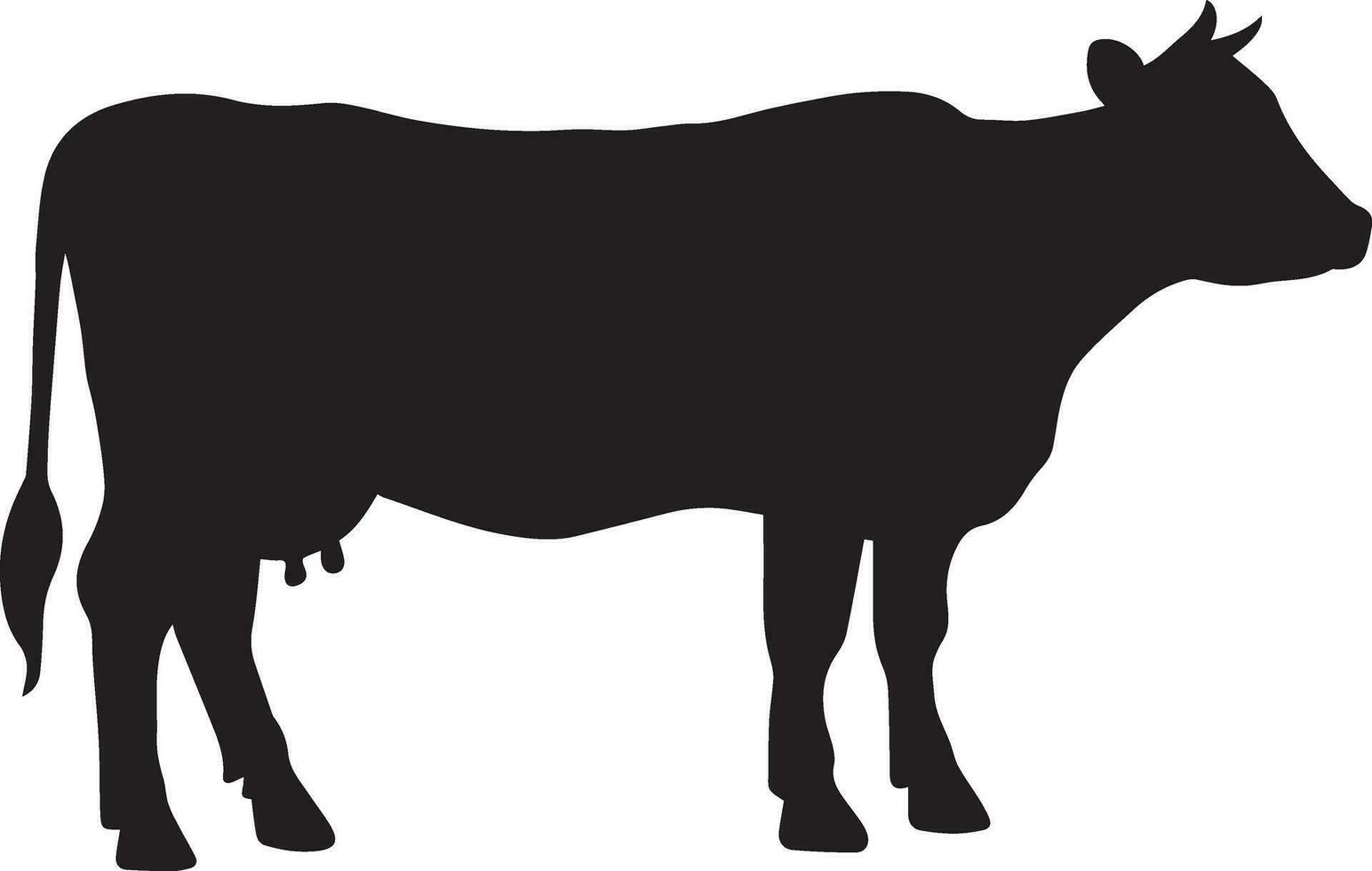 Cattle vector silhouette illustration black color