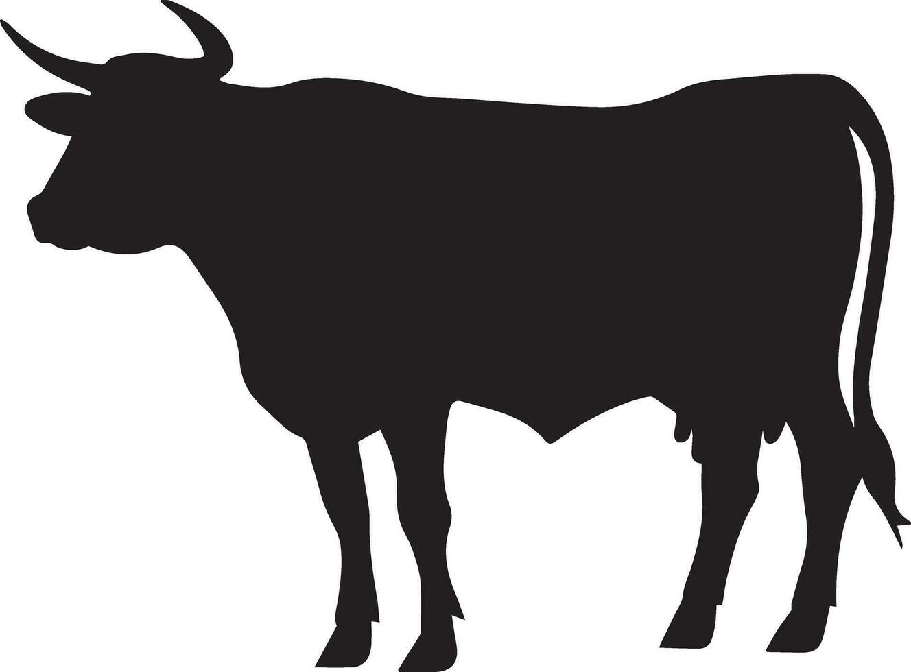 Cattle vector silhouette illustration black color