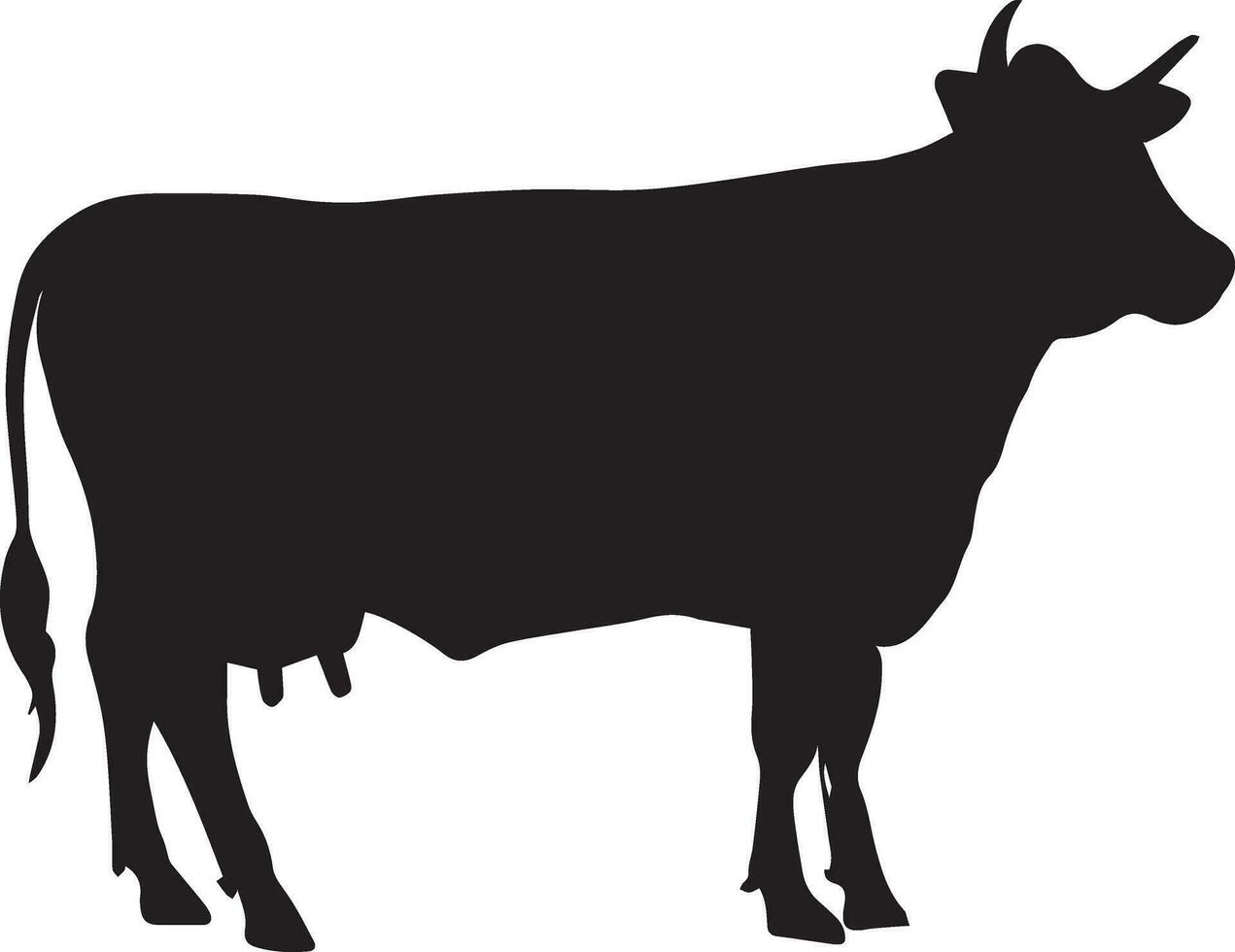 vacas vector silueta ilustración negro color