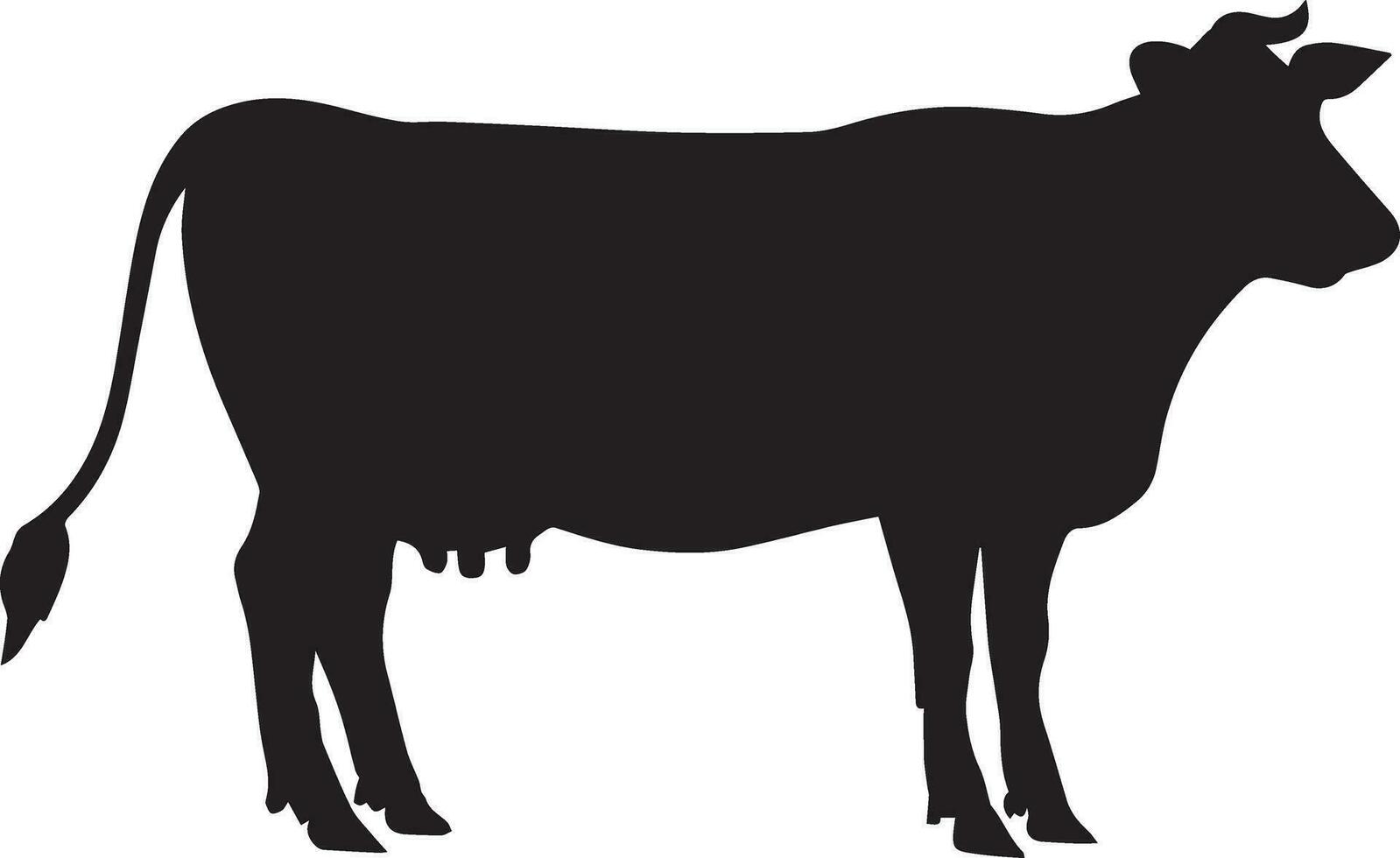 vacas vector silueta ilustración negro color