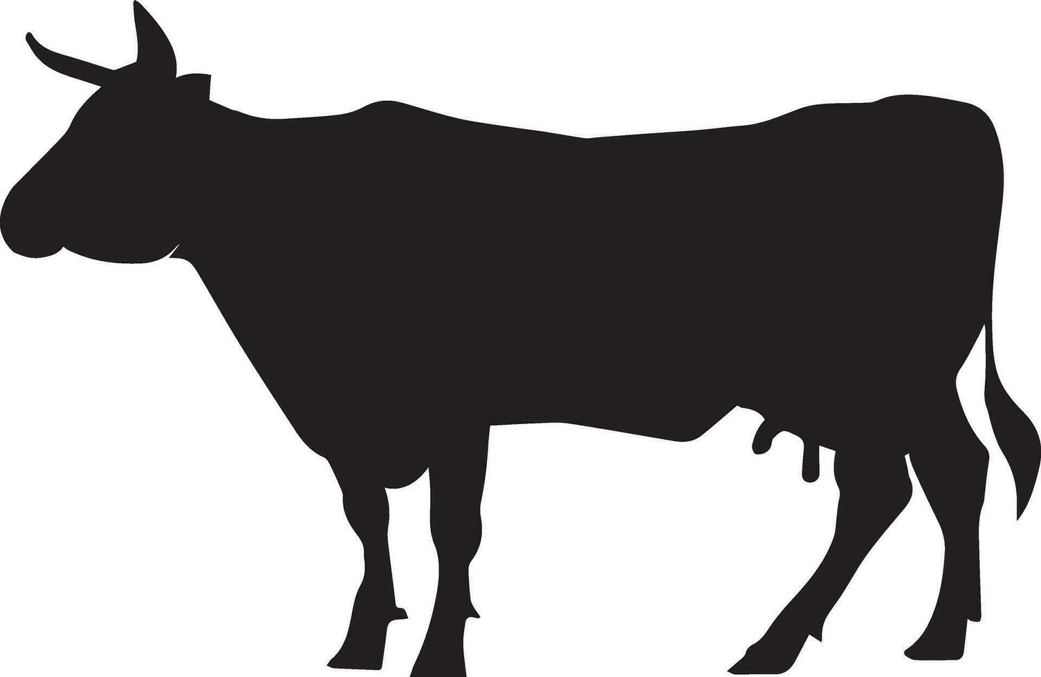 Cattle vector silhouette illustration black color