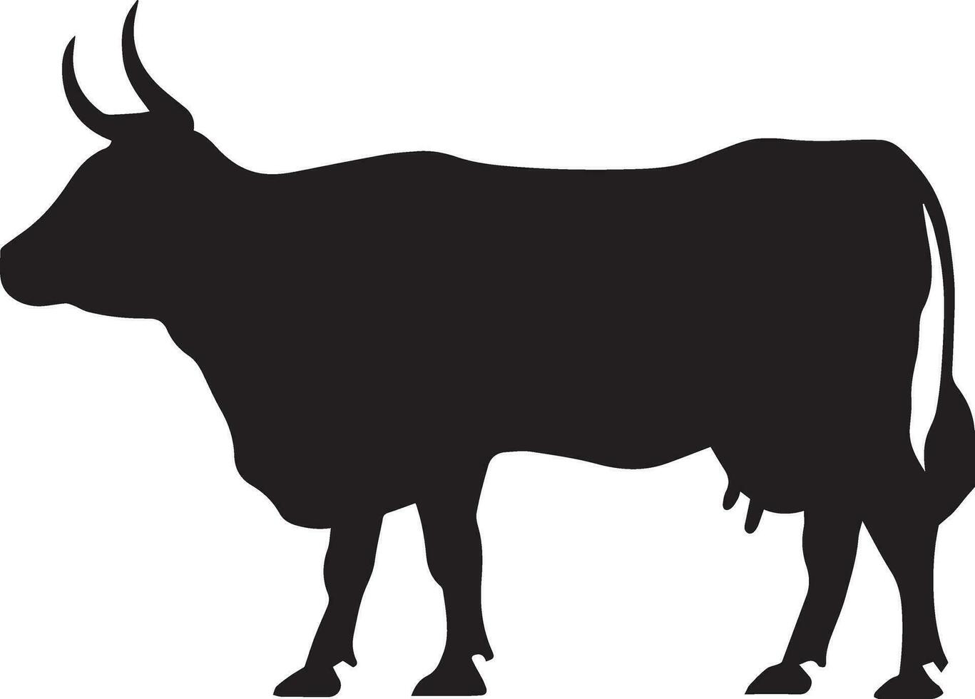 Cattle vector silhouette illustration black color
