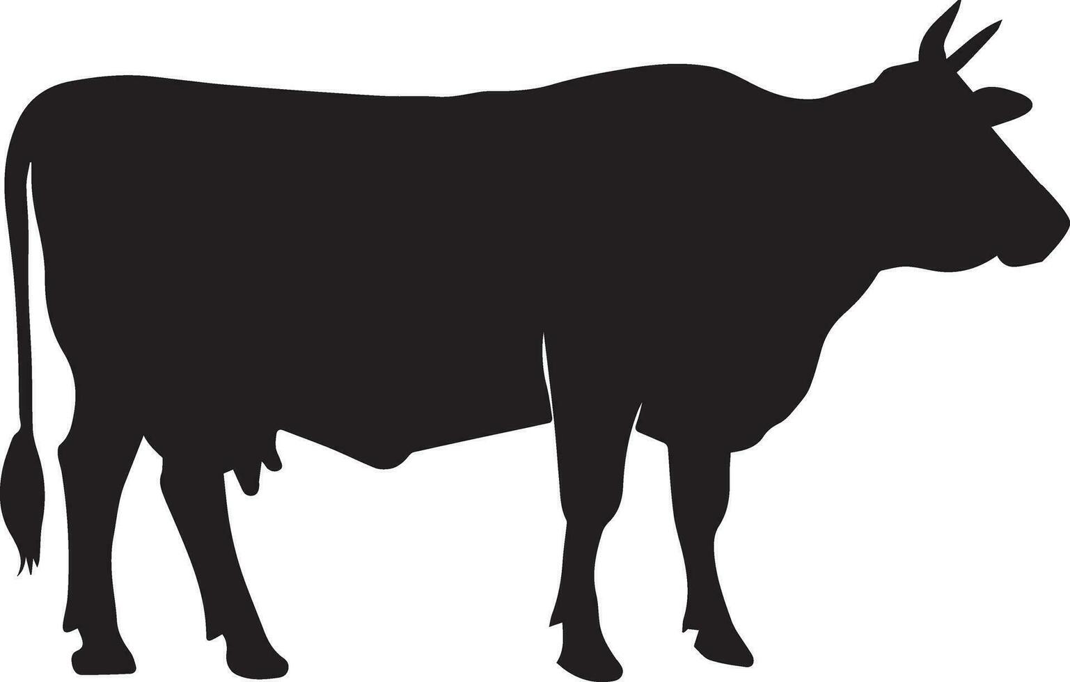 Cattle vector silhouette illustration black color