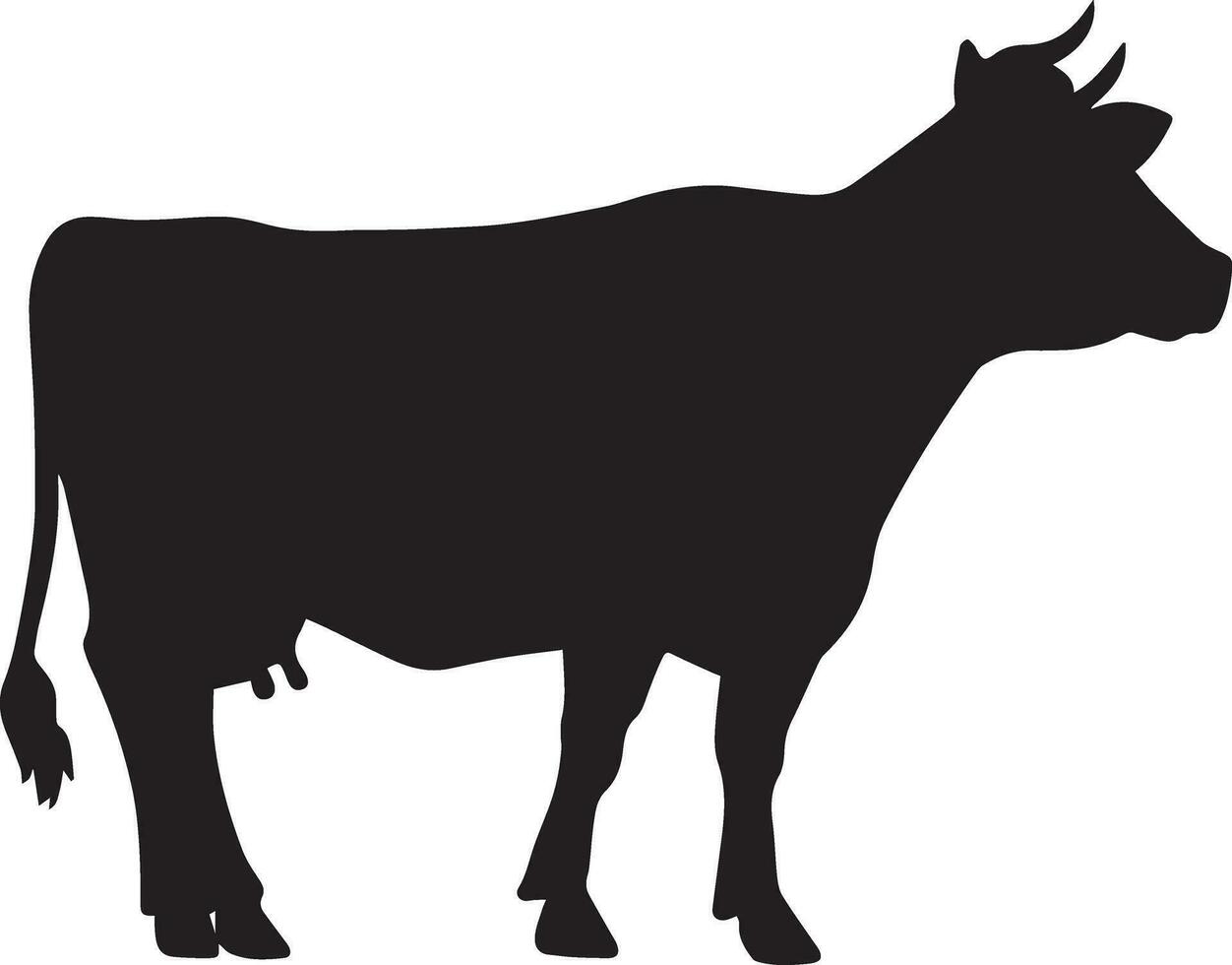 Cattle vector silhouette illustration black color