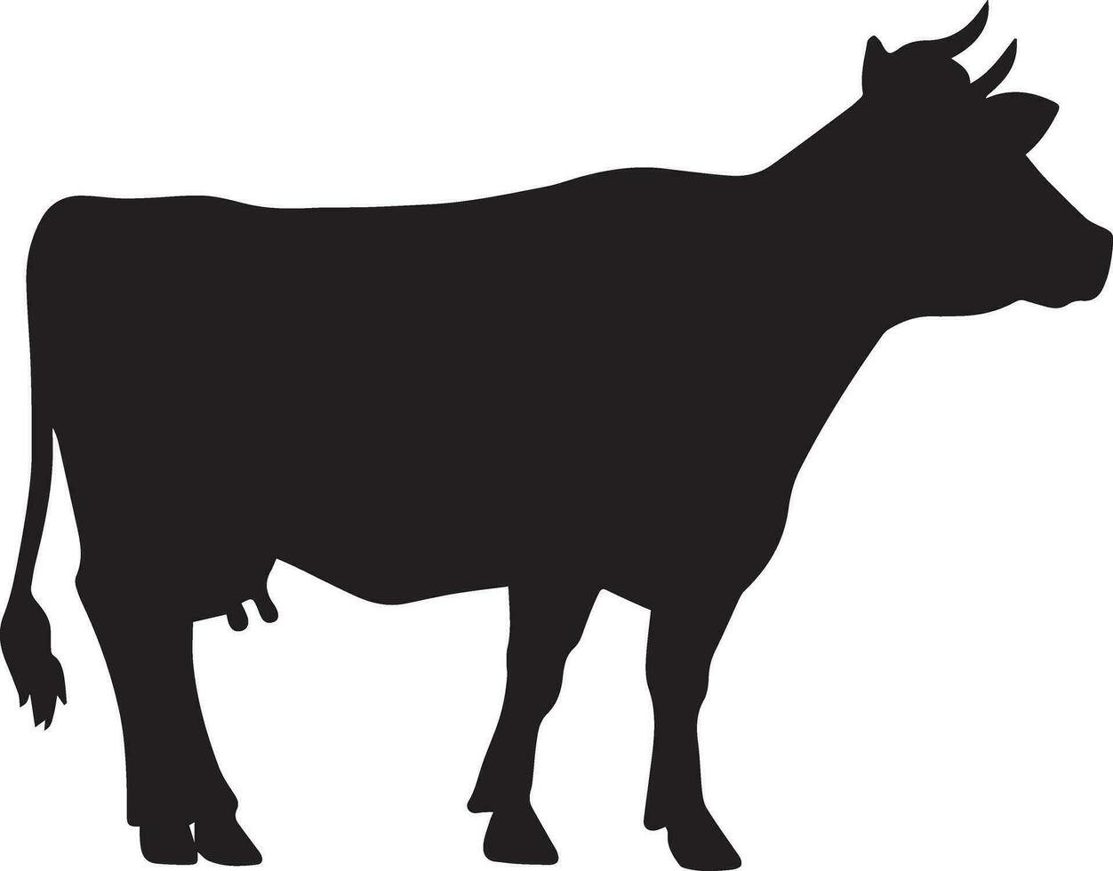 vacas vector silueta ilustración negro color