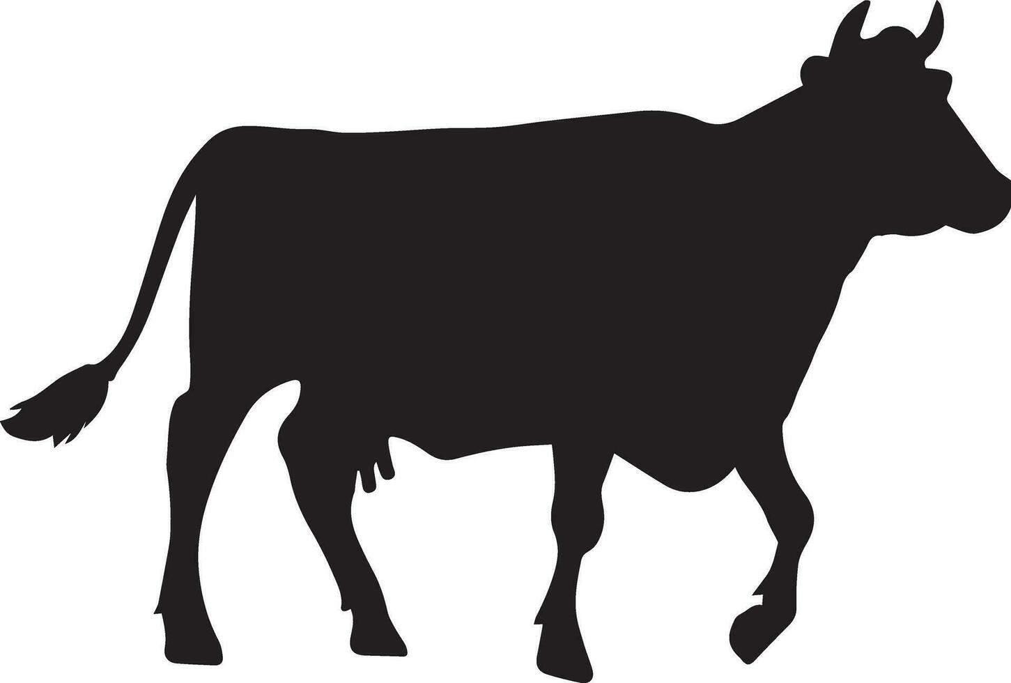 Cattle vector silhouette illustration black color