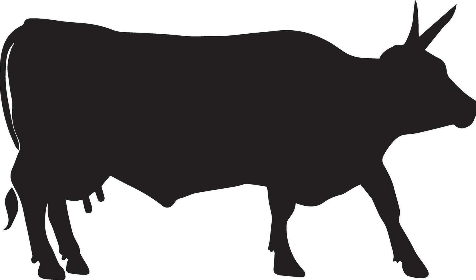 Cattle vector silhouette illustration black color