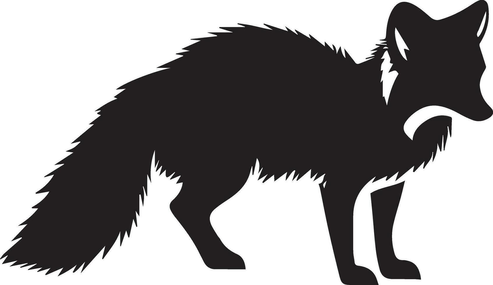 Arctic fox vector silhouette black color