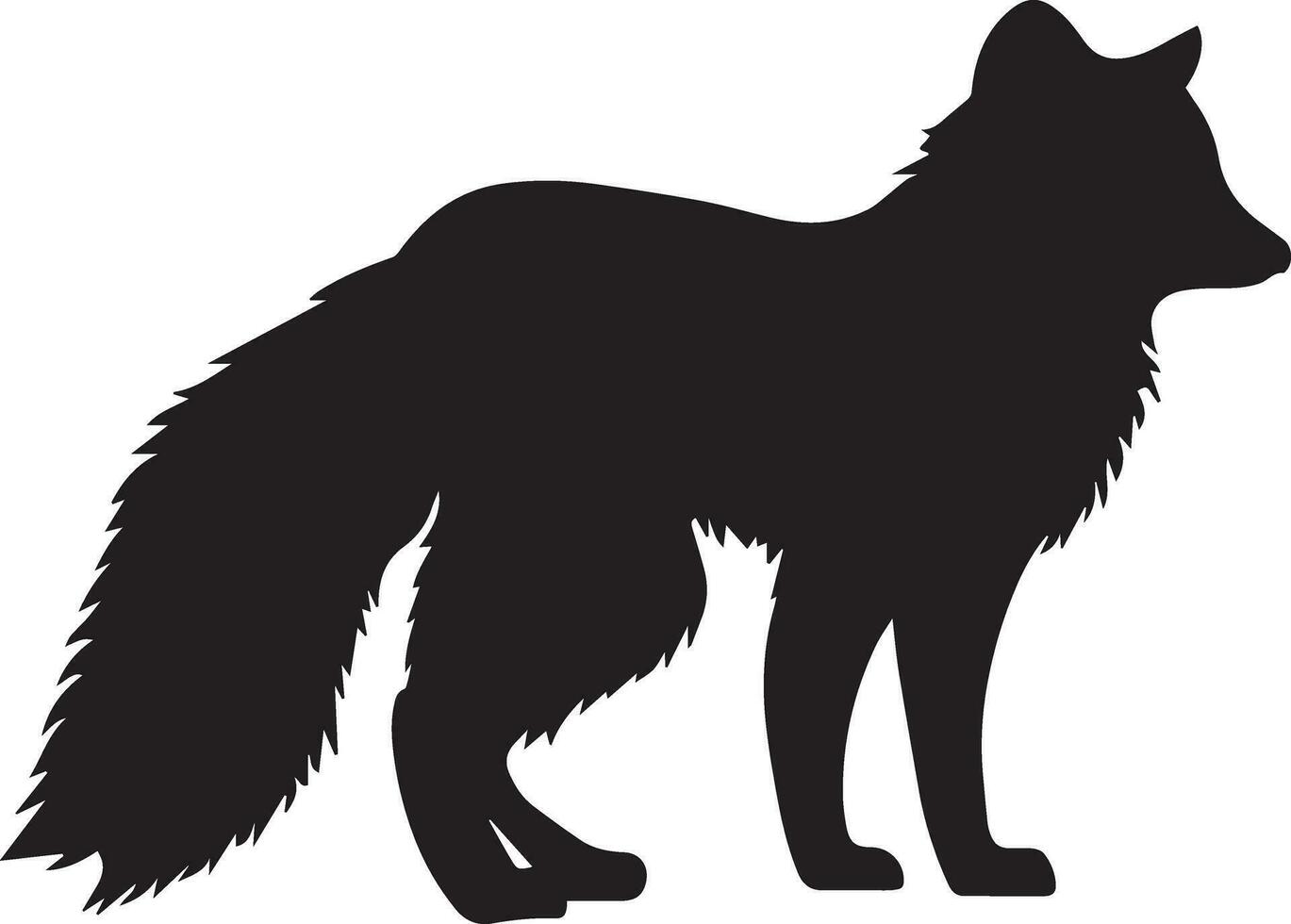 Arctic fox vector silhouette black color