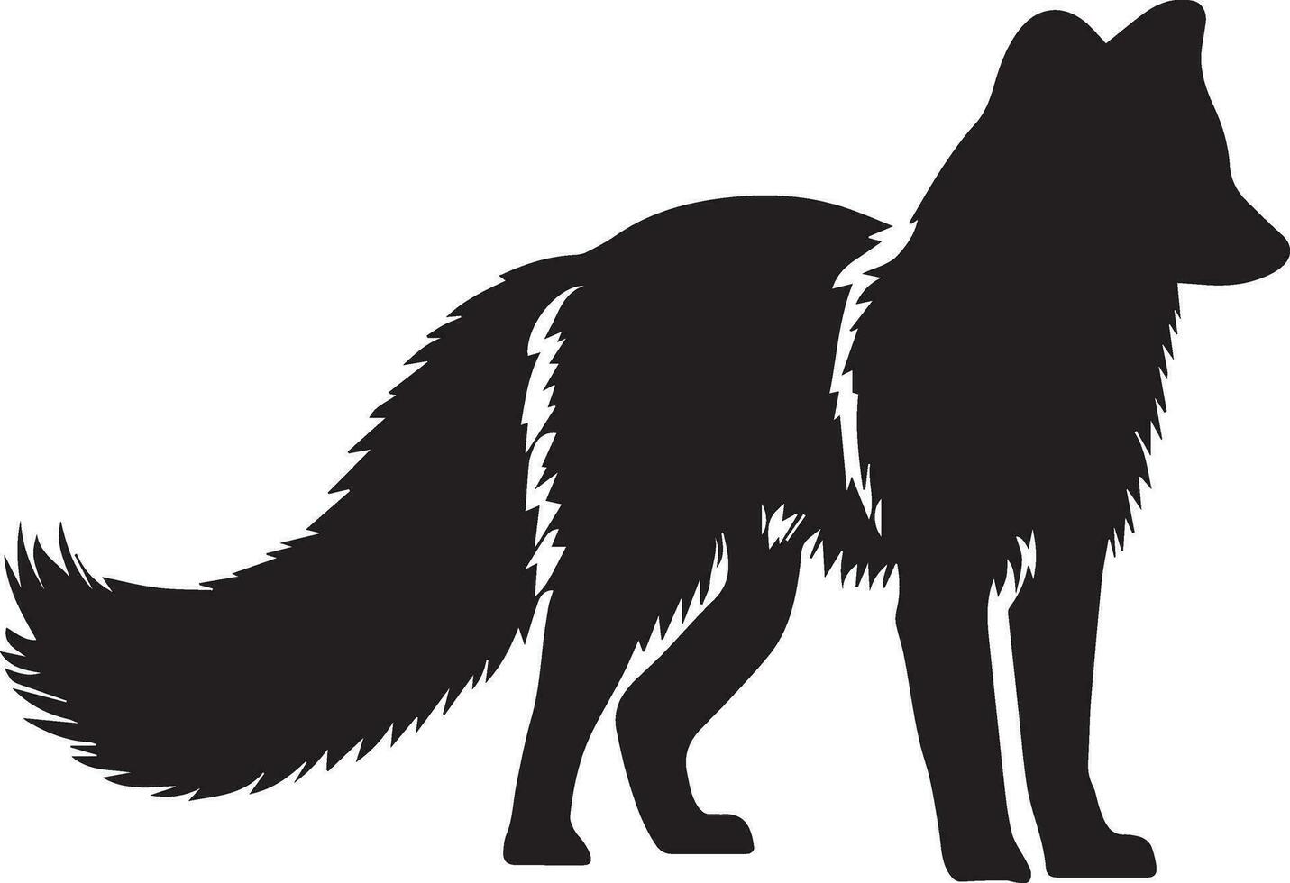 Arctic fox vector silhouette black color