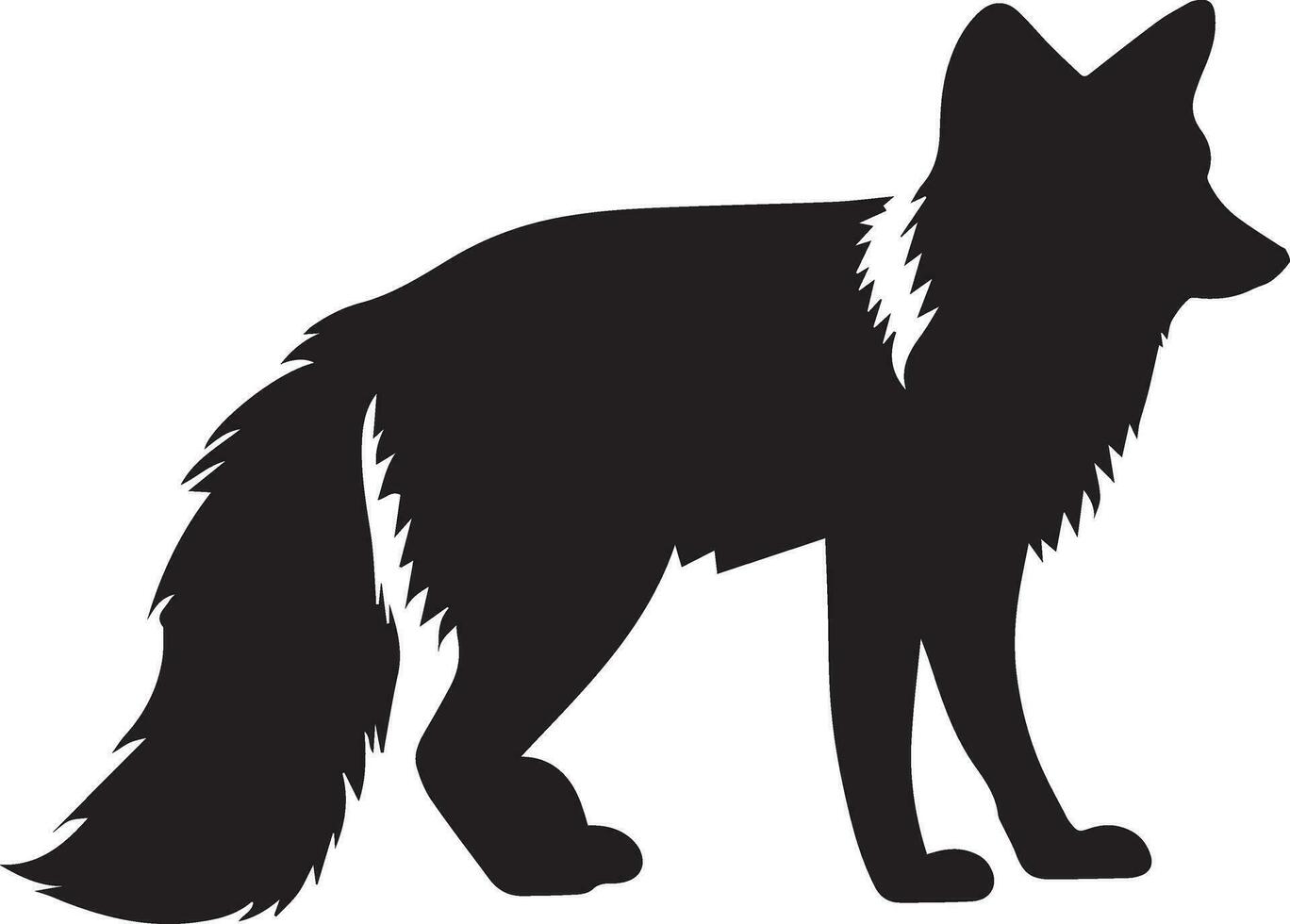 Arctic fox vector silhouette black color
